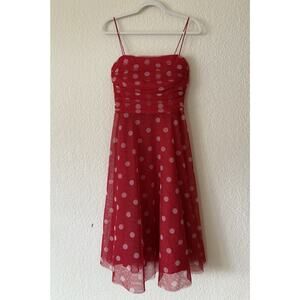 Vintage Red Polka Dot Tulle Dress Sz 10 Jessica Howard Rockabilly Pinup 90s Mod
